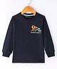 Doreme Single Jersey Full Sleeves T-Shirt with Text Print - Navy