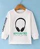 Doreme Single Jersey Full Sleeves T-Shirt with Headphone Print - Off White