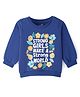 Doodle Poodle 100% Cotton Knit Full Sleeves Sweatshirts With Floral & Text Print - Blue