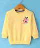 Doreme Terry Knit Full Sleeves Sweatshirt with Text & Beach Theme Print - Yellow