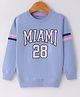 Doreme Terry Knit Full Sleeves Sweatshirt With Text Print - Sky Blue