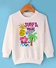 Doreme Terry Knit Full Sleeves Sweatshirt with Text & Beach Theme Print - Off White