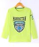 Doreme Single Jersey Knit Full Sleeves T-Shirt Text Print - Hockey Green