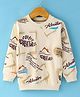 Doreme Terry Knit Full Sleeves Sweatshirt with Text Print - Beige