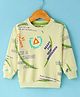 Doreme Terry Knit Full Sleeves Sweatshirt with Text Print - Light Green