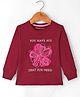 Doreme Single Jersey Knit Full Sleeves T-Shirt with Floral Print - Maroon