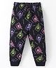 Doreme  Single Jersey Full Length Legging with Floral Print - Black