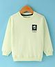 Doreme Terry Knit Full Sleeves Sweatshirt with Text Print - Light Green
