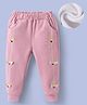 Kookie Kids Full Length Lounge Pant with Floral Applique - Pink