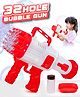 Toysire Bubble Gun for Kids Leak-Proof 32 Holes with Bubble Solution Automatic Bubble Blower Bubble Maker for Girls Boys (Red)