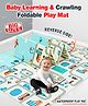 Toysire Mat Double Side Big Soft Baby Play Crawl Floor Mat For Picnic School Home With Portable Outdoor Indoor Use Folding Foam Play Mat- Multicolour