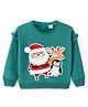 Babyhug Cotton Knit Full Sleeves Pullover Sweatshirt with Christmas Theme Embroidery - Green