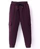 Evimo Single Jersey Full Length Jogger Fit Solid Lounge Pants with Pockets - Wine
