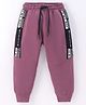 Evimo Single Jersey Full Length Lounge  Pant Text Print - Plum