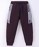 Evimo Single Jersey Full Length Lounge  Pant Text Print - Wine