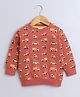 BUMZEE Cotton Looper Full Sleeves Vehicle Printed Sweatshirt - Brown