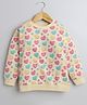 BUMZEE Looper Full Sleeves Hearts Printed Sweatshirt - Beige