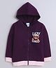 BUMZEE Looper Full Sleeves Bear Printed Hooded Sweat Jacket - Wine