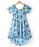 Pspeaches Sleeveless Birds Printed Dress - Blue