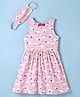 Pspeaches Cotton Sleeveless Sheep Printed Dress With Mask - Pink