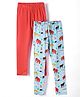 Pspeaches Pack Of 2 Solid & Animals Printed Leggings - Multi Colour