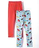 Pspeaches Pack Of 2 Solid & Animals Printed Leggings - Multi Colour