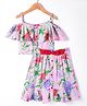 Pspeaches Rayon Sleeveless Floral Printed Top & Coordinating Skirt Set - Pink