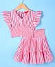 Pspeaches Sleeveless Striped Top & Coordinating Skirt Set - Red