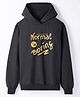 Pspeaches Full Sleeves Typography Printed Hooded Sweatshirt - Black