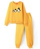 Pspeaches Wool Full Sleeves Penguin Printed Tee With Pyjamas - Yellow