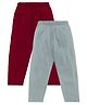 Kiddopanti Pack Of 2 Cotton Jersey Solid Pajamas With Single Pocket - Red & Grey
