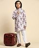 P-MARK Full Sleeves Abstract Printed Kurta With Solid Pyjama - Peach