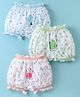 Revvo Junior Single Jersey Sea Horse & Kitty Printed Bloomers Pack of 3 - Light Green Pink & Blue