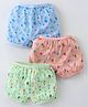 Revvo Junior Single Jersey Birdy & Floral Printed Bloomers Pack of 3 - Blue Peach & Green
