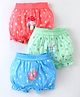 Revvo Junior Single Jersey Knit Bloomers with Sloths & Butterfly Print Pack of 3 - Peach Blue & Green