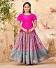 Aarika Half Sleeves Hand Embroidered Beads Detailed Floral Printed Flared Lehenga Choli - Pink