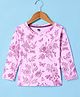 Evimo Single Jersey Knit Full Sleeves Floral Printed Top - Light Pink