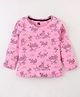 Evimo Single Jersey Knit Full Sleeves Floral Printed Top - Fuchsia