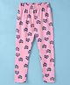 Evimo Single Jersey Knit Full Length Text Printed Legging - Pink