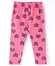 Evimo Single Jersey Knit Full Length Leggings with Text Print - Pink