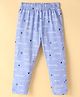 Evimo Single Jersey Knit Full Length Leggings with Text Print - Light Blue