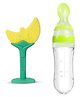 Enorme Silicone Moon Shape Yellow Teething Soft Teether and Silicone Easy Squeezy Spoon Food Feeder for Babies