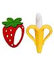 Enorme Silicone Strawberry Shape Mini Red Teething Soft Teether and Banana Shaped Silicone Toothbrush teether for Babies