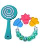 Enorme Silicone Lolipop Shape Multicolor Teething Soft Teether and and Round Shape BPA Free Silicone Bell Teether Ring for Babies