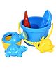 Enorme Sandcastle Building Plastic Beach Play Set and Gardening Tool for Fun Activity, 5 Pcs with Bucket Set- Color May Vary