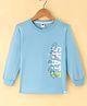 Teddy Sinker Knit Full Sleeves T-Shirt with Text Print - Light Blue