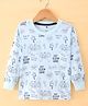Teddy Sinker Knit Full Sleeves T-shirt with Text &  Game Console Print - Light Blue