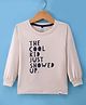 Teddy Sinker Knit Full Sleeves T-Shirt with Text Print - Beige