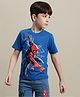 Kidsville Marvel Featuring Half sleeves Spiderman Printed Tee-Blue