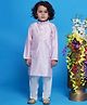 Little Bansi Cotton Silk Full Sleeves Boota Work Kurta With Pyjama - Baby Pink